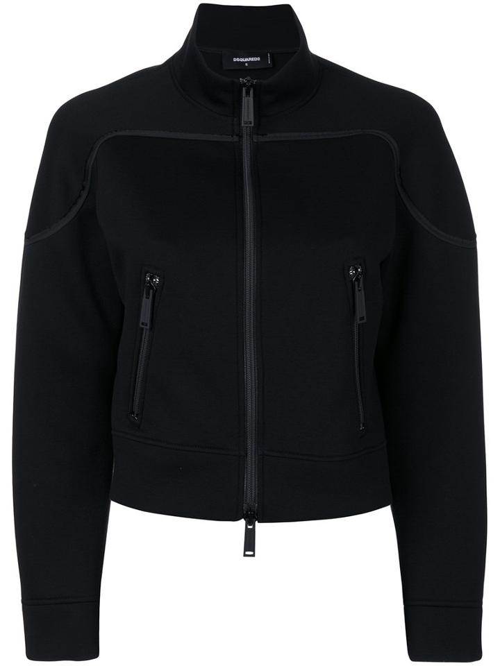 Dsquared2 - Cropped Zip Sweatshirt - Women - Viscose - M, Black, Viscose