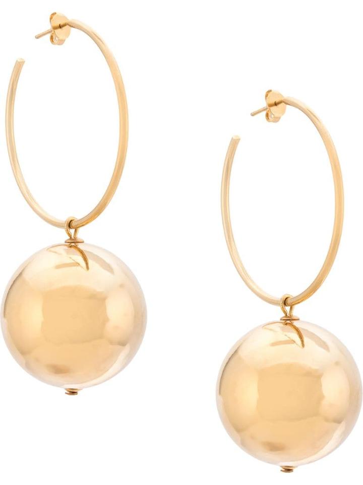 Carolina Herrera Double Gold Ball Earring