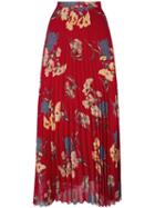 Dondup 'soleada' Pleated Skirt, Women's, Size: 42, Red, Viscose/cupro/spandex/elastane
