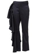 Rosie Assoulin Ruffle Detail Striped Trousers