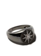 Colette 18kt Black Gold Diamond Star Signet Ring