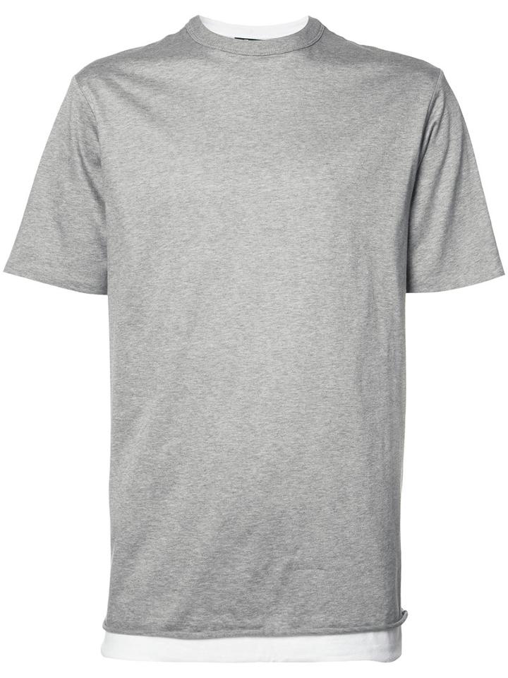 T By Alexander Wang Double Layered T-shirt, Men's, Size: Small, Grey, Cotton
