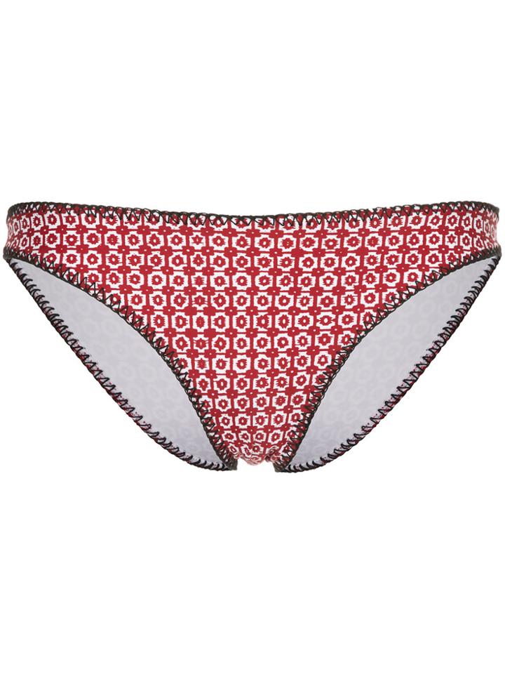 The Upside Printed Triangle Bikini Briefs - Red
