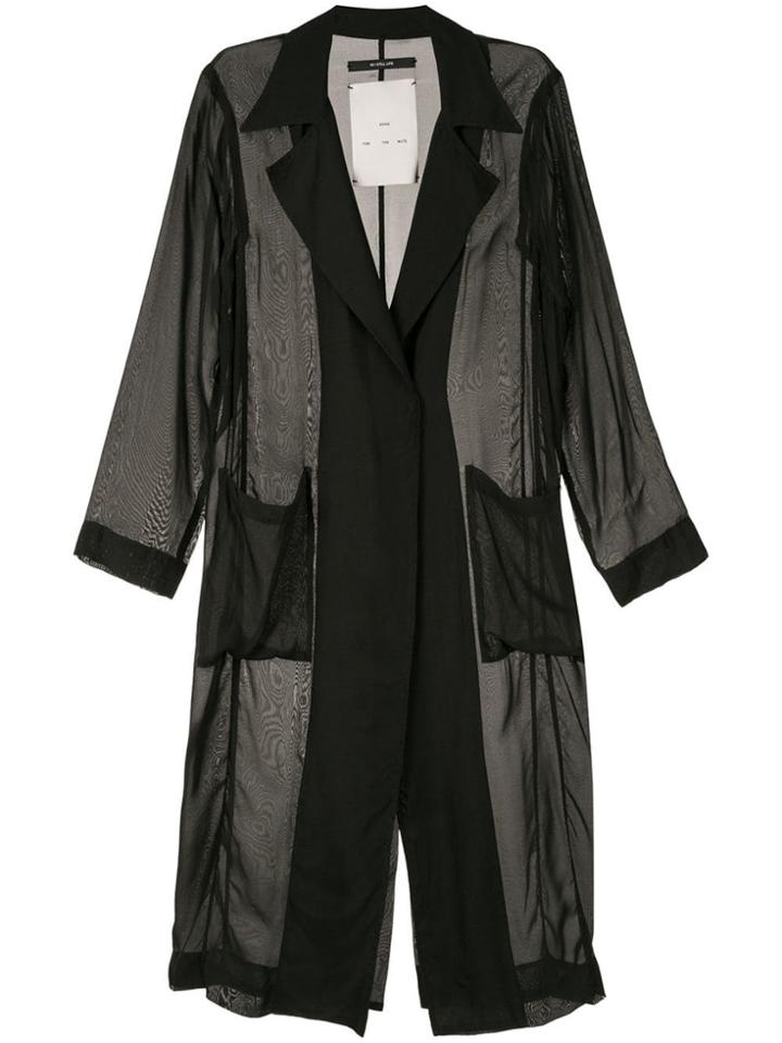 Song For The Mute Sheer Long Blazer - Black