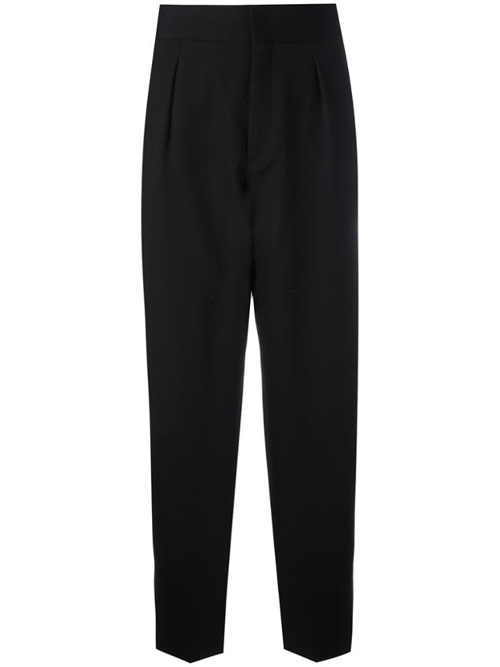 Saint Laurent Tapered Flared Cuff Trousers - Black