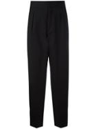 Saint Laurent Tapered Flared Cuff Trousers - Black