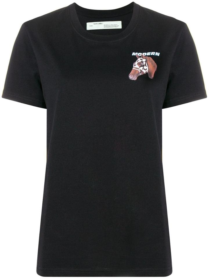 Off-white Horse Print T-shirt - Black