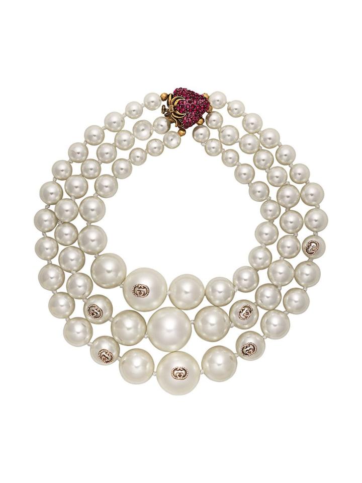 Gucci Faux Pearl Necklace - Neutrals