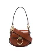 Chloé Brown Tess Leather And Suede Shoulder Bag