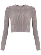 Cecilia Prado - Knitted Cropped Top - Women - Spandex/elastane/viscose - P, Pink/purple, Spandex/elastane/viscose