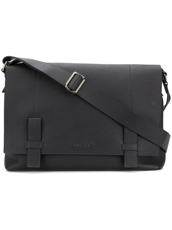 Orciani Logo Plaque Shoulder Bag - Black