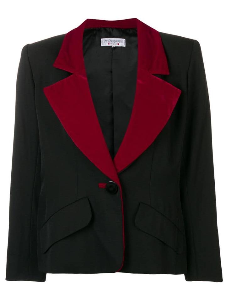 Yves Saint Laurent Pre-owned 1980's Wide Lapels Blazer - Black