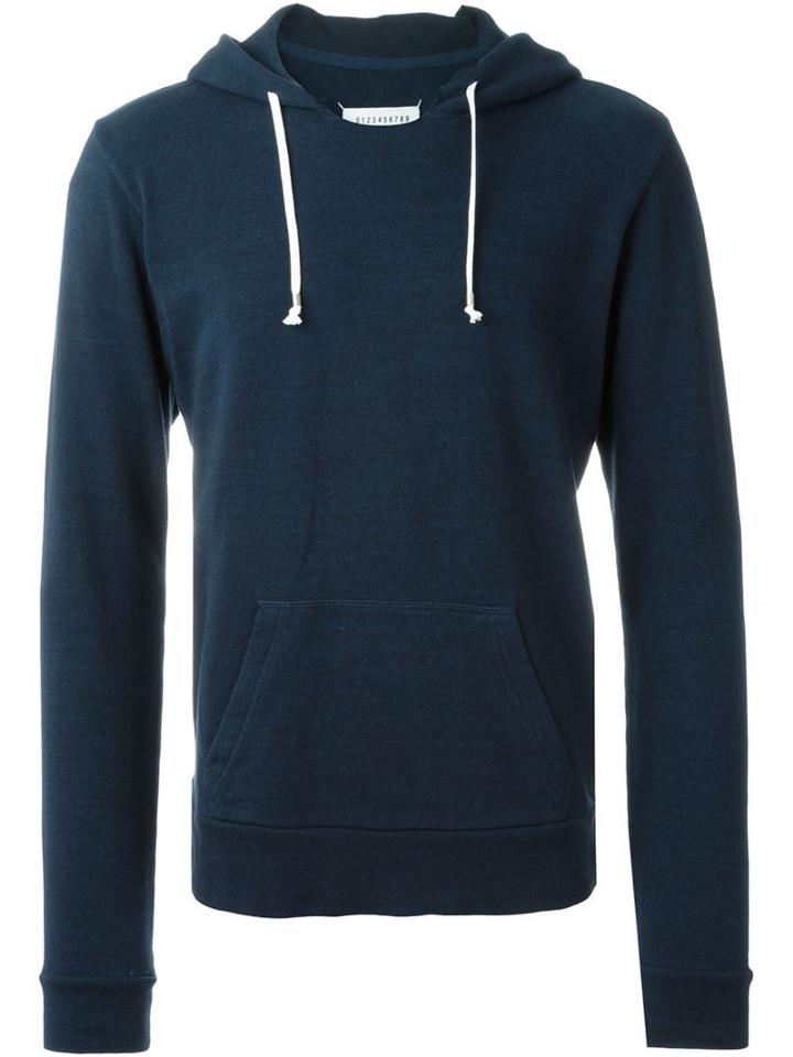 Maison Margiela Stylised Hoodie, Men's, Size: 48, Blue, Cotton