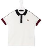 Moncler Kids Contrast Collar Polo Shirt, Girl's, Size: 12 Yrs, White