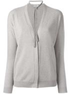 Brunello Cucinelli One Button Cardigan, Women's, Size: Large, Grey, Silk/cashmere/virgin Wool