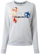 Kenzo Hotdog Embroidered Sweatshirt, Women's, Size: Medium, Grey, Cotton