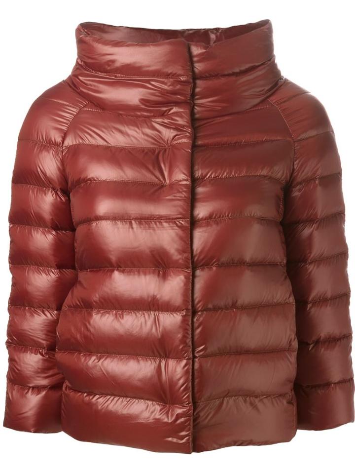 Herno High Collar Padded Jacket, Women's, Size: 40, Red, Polyamide/feather Down/acetate
