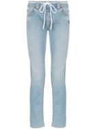 Off-white Diagonal Stripe-print Jeans - Blue