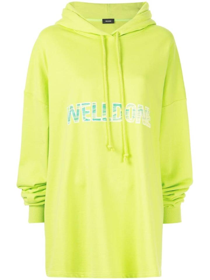 We11done Printed Logo Hoodie - Green