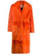 Liska Oversized Print Coat - Orange