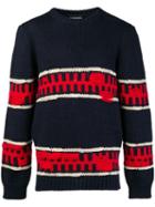 Calvin Klein 205w39nyc Distressed Striped Sweater - Blue