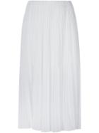 Astraet Knife Pleated Midi Skirt - White