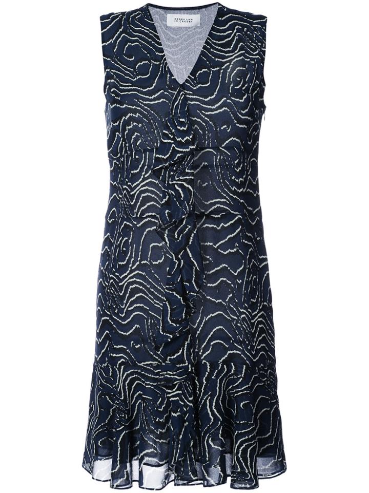 Derek Lam 10 Crosby Sleeveless Cascade Ruffle Dress - Blue