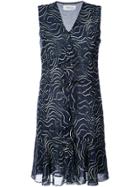 Derek Lam 10 Crosby Sleeveless Cascade Ruffle Dress - Blue