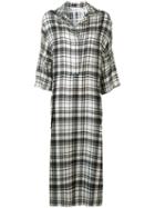 Victor Alfaro Plaid Midi Shirt Dress, Women's, Size: 8, Black, Silk