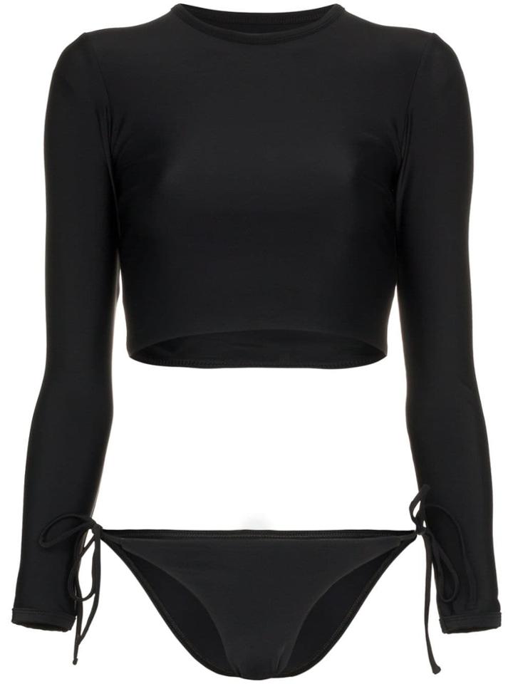 Matteau The Long Sleeve Sun Tee Bikini - Black