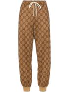 Gucci Gg Technical Jersey Track Pants - Brown