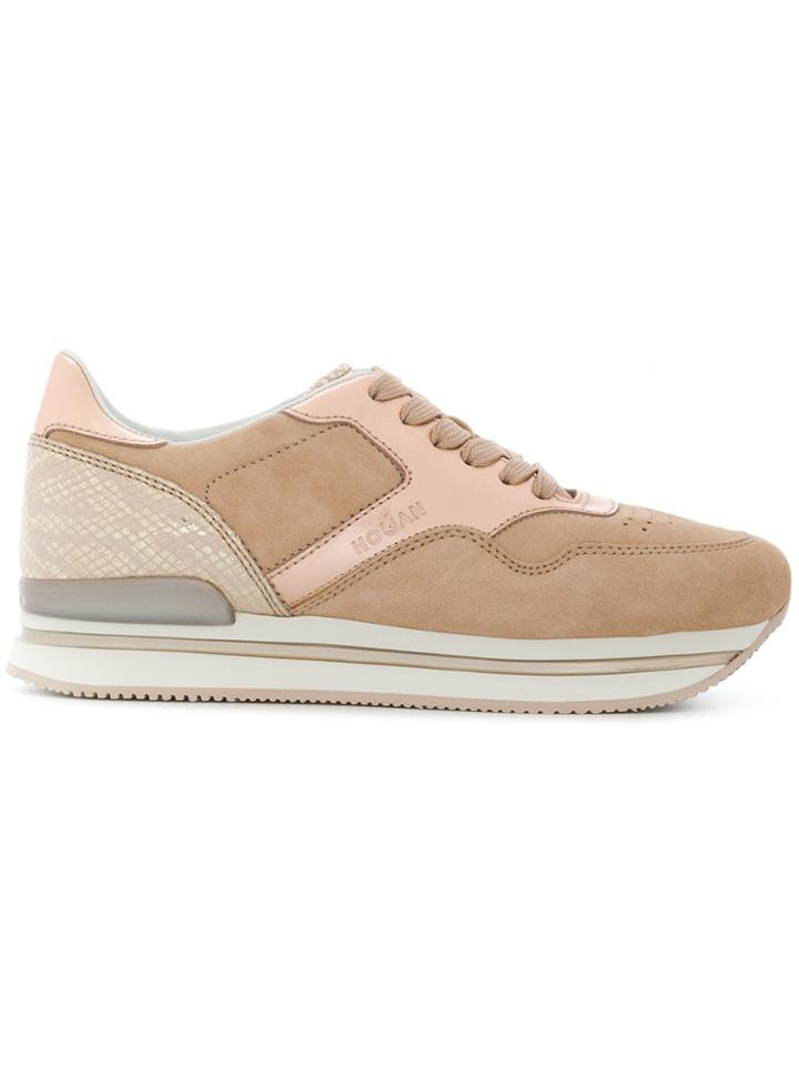 Hogan Snakeskin Effect Platform Sneakers - Nude & Neutrals