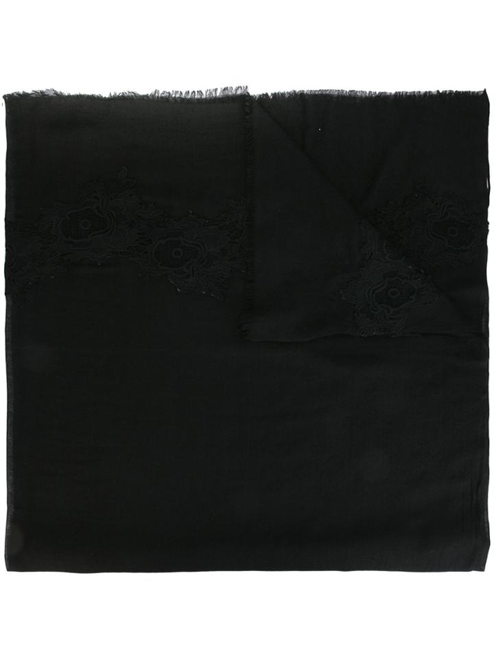 P.a.r.o.s.h. Lace Trim Scarf - Black