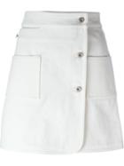 Courrèges Buttoned Skirt, Women's, Size: 38, White, Cotton