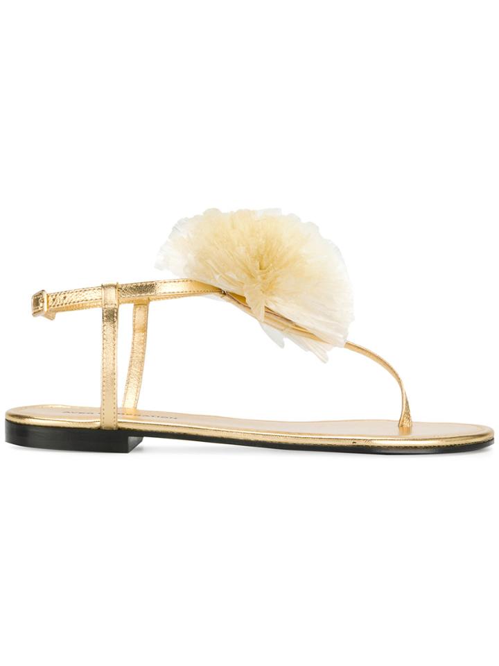 Avec Modération Pom Pom Sandals - Metallic