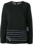 Mother Of Pearl Striped Sweatshirt, Women's, Size: Small, Black, Cotton/modal