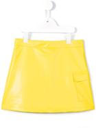 Msgm Kids Flap Pocket Mini Skirt, Girl's, Size: 10 Yrs, Yellow/orange