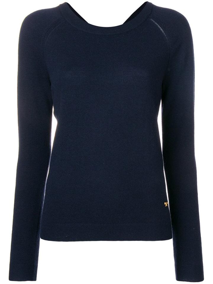 Tory Burch Back Ribbon Tied Jumper - Blue