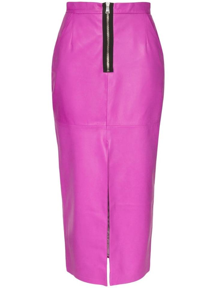Natasha Zinko High-waisted Leather Pencil Skirt - Pink