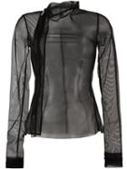 Rick Owens Lilies Sheer Biker Jacket, Women's, Size: 44, Black, Polyamide/spandex/elastane