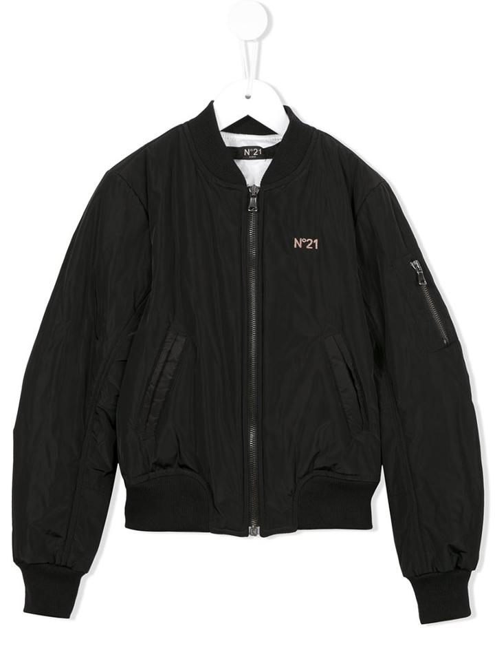 No21 Kids Classic Bomber Jacket, Boy's, Size: 10 Yrs, Black