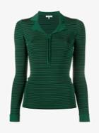 Ganni Evangel Stripe Top, Women's, Size: Medium, Green, Viscose/polyamide