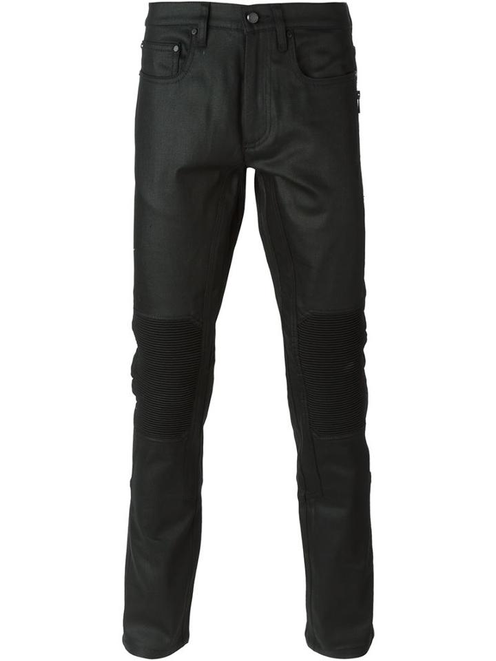 Belstaff Slim Fit Biker Jeans, Men's, Size: 33, Black, Cotton/spandex/elastane