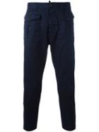 Dsquared2 Cropped Cargo Trousers, Men's, Size: 46, Blue, Cotton/spandex/elastane