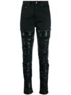 Saint Laurent Sequins Embellished Jeans - Black