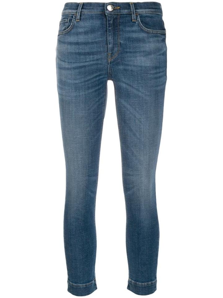 Pinko Faded Skinny Cropped Jeans - Blue
