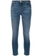 Pinko Faded Skinny Cropped Jeans - Blue