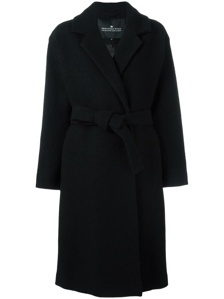 Designers Remix 'edith' Coat, Women's, Size: Medium, Black, Virgin Wool/viscose