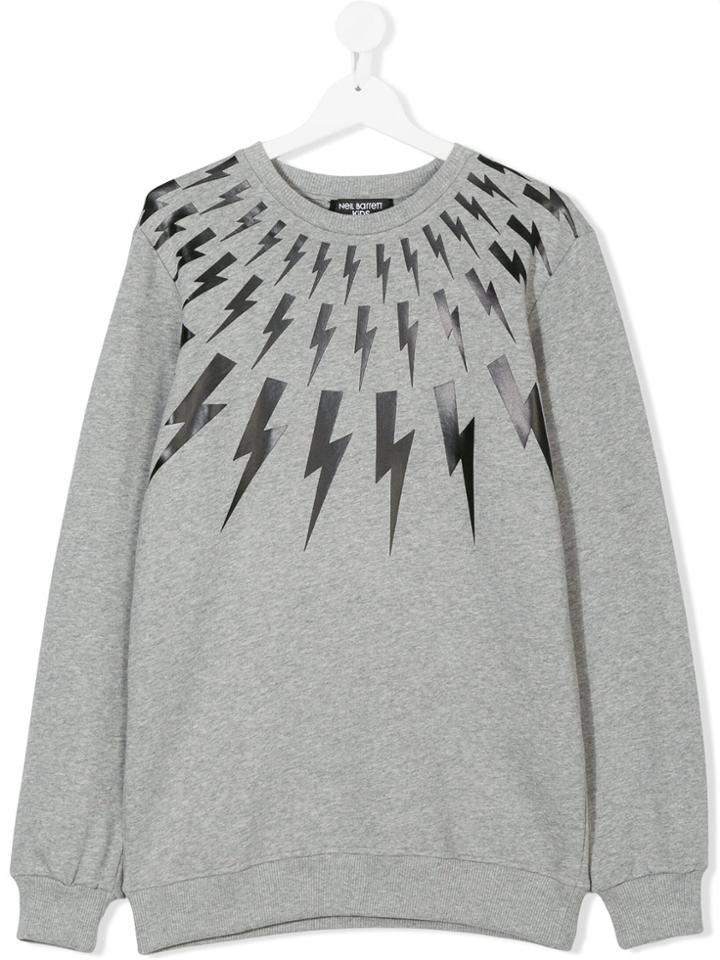 Neil Barrett Kids Lightning Bolt Sweatshirt - Grey