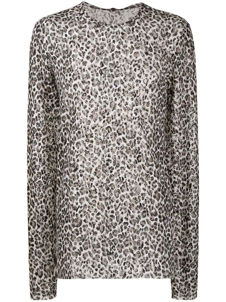 Unconditional Mesh Leopard Print Sweatshirt - Brown